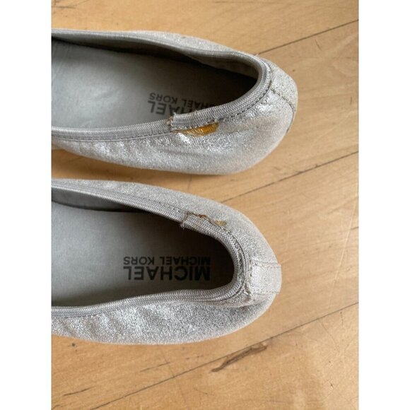 Michael Kors silver ballet flats women sz 8 - Picture 5 of 8
